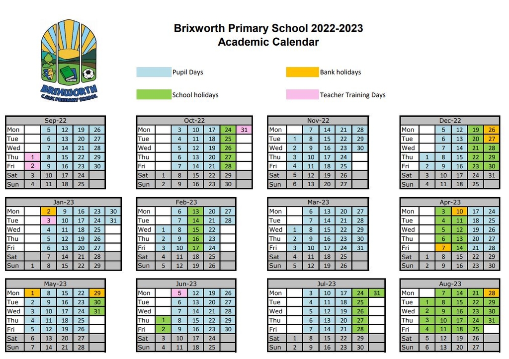 Brixworth CEVC Primary School Term Dates